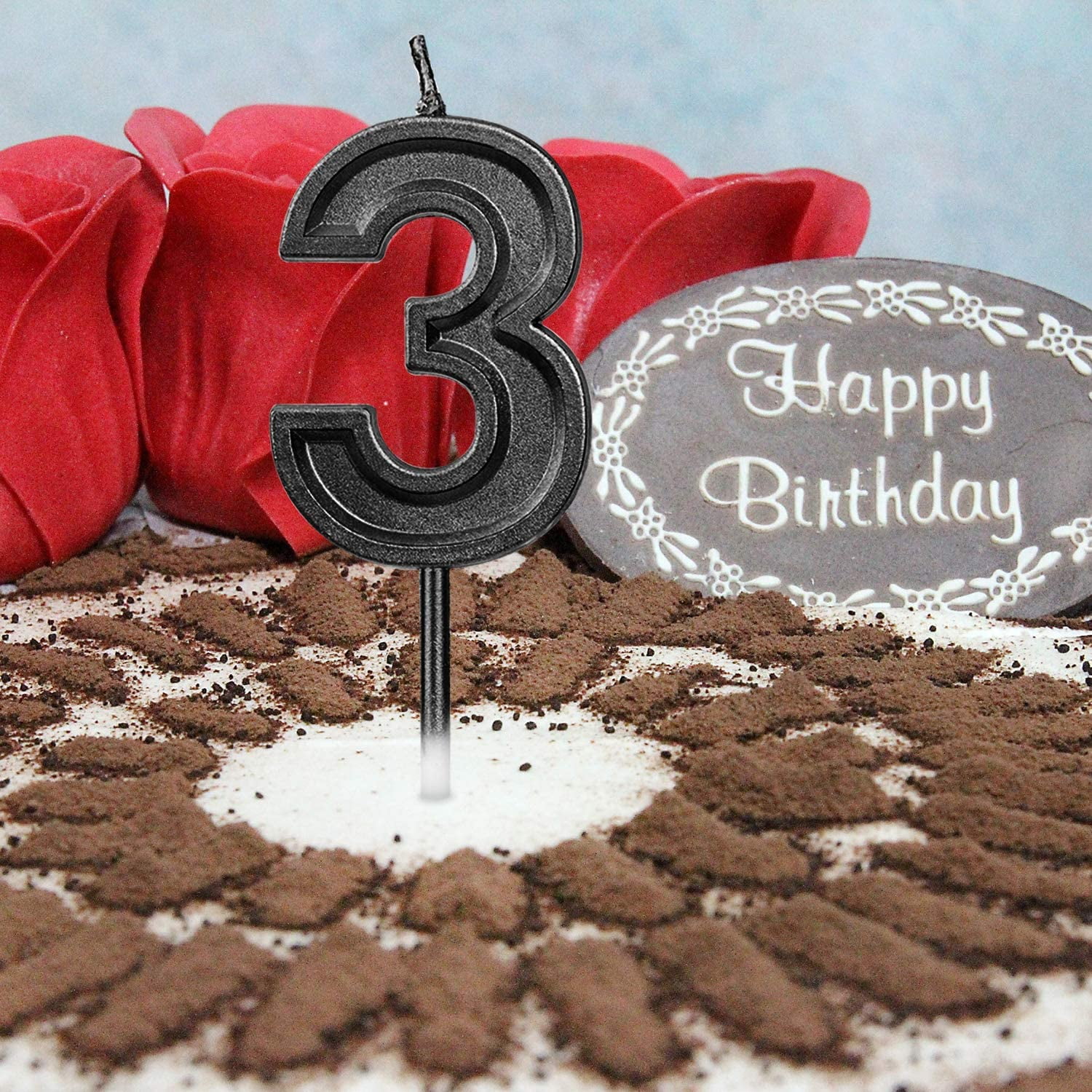 Black Glitter Happy Birthday Cake Candles Number Candles Number 4 Birthday Candle Cake Topper Decoration For Party Kids Adults Number 4 Walmart Com
