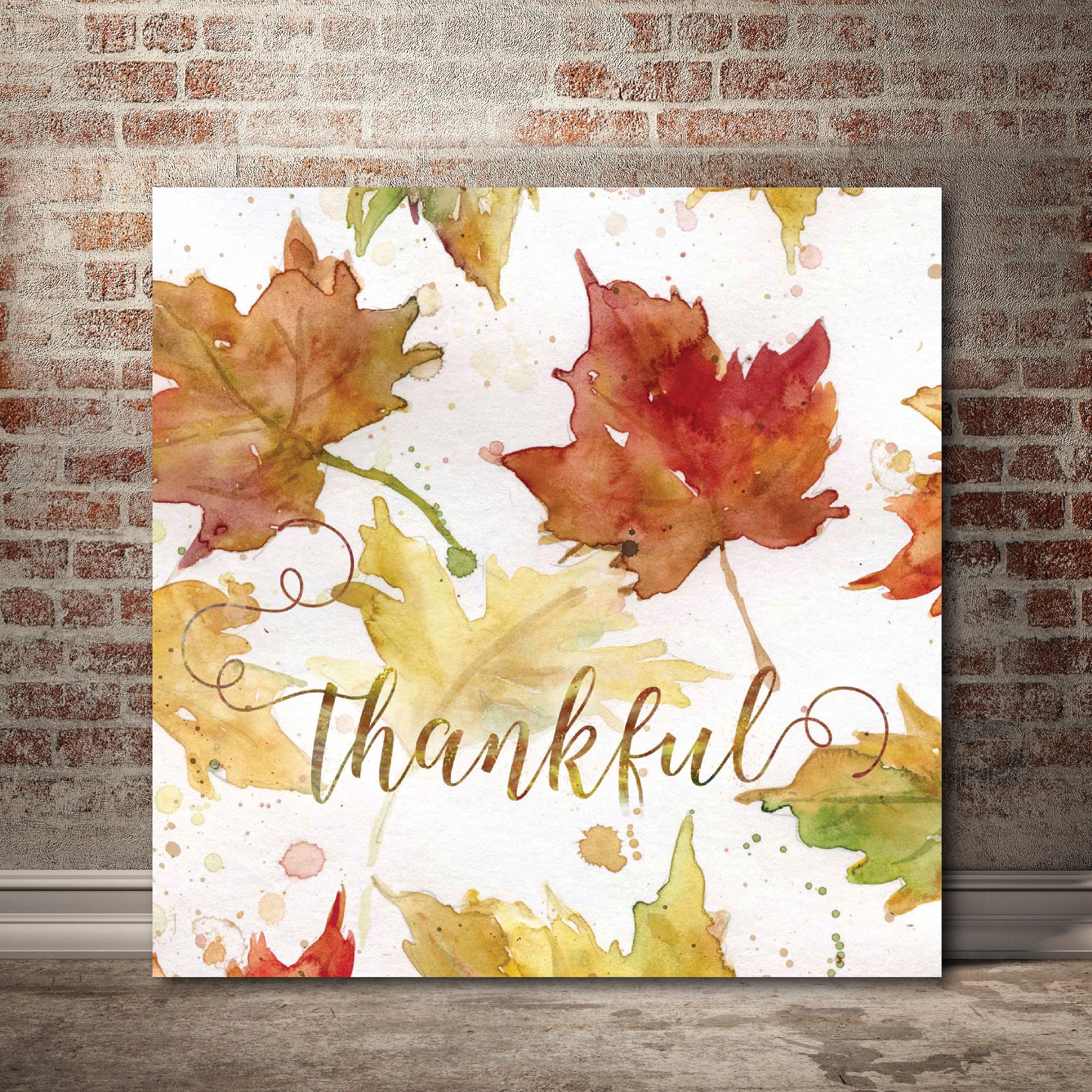 Thankful Gallery-Wrapped Canvas Wall Art, 16x16
