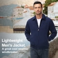 thumbnail image 6 of Tyhengta Men's Lightweight Jackets Casual Windbreaker Zip Up Collared Jacket Golf Windproof Coat Navy Blue XL, 6 of 8