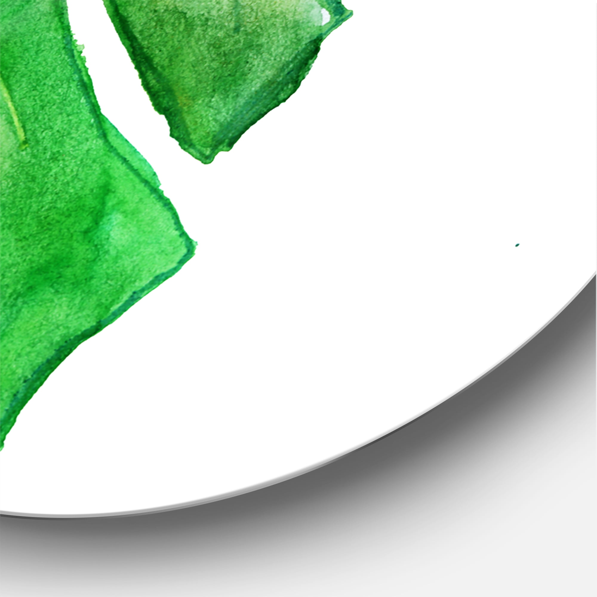 Designart 'Close Up Of Tropical Leaf Of Monstera I' Farmhouse Circle Metal Wall Art 11x11 - Disc of 11