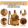 thumbnail image 3 of Bonita Mochila Felpa Forma Capibara Para Niños Nueva Xtellar cafe, 3 of 4