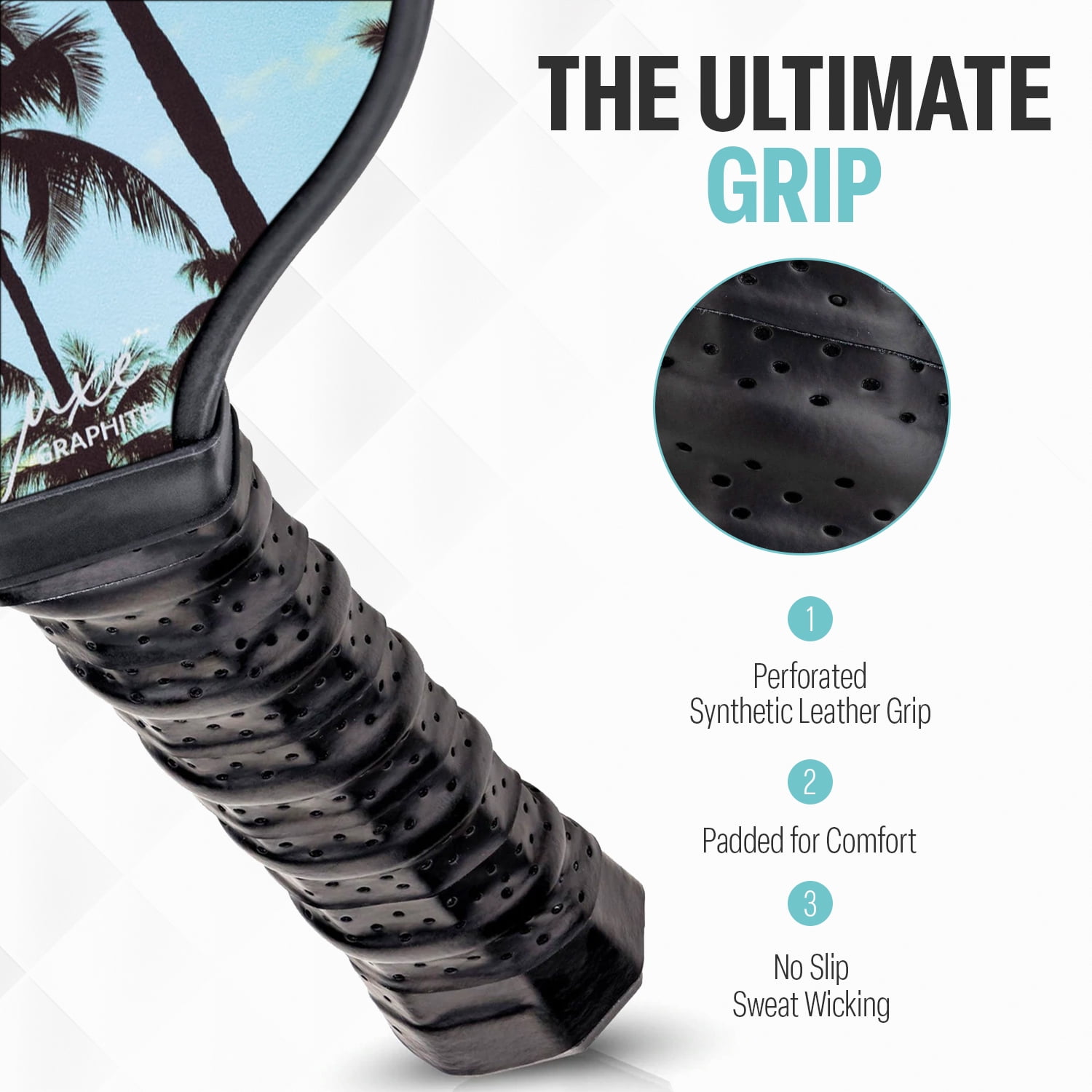 Palms-O-Aces New Luxe Lightweight Graphite Pickleball Paddle - The Palms - 7.8 oz
