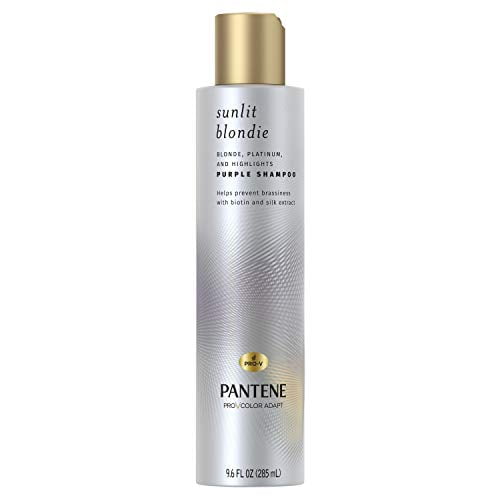 Pantene Sunlit Blondie Purple Shampoo, for Color Treated Hair, with Biotin  and Silk Extract,  Fl Oz 