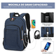thumbnail image 3 of Mochila Para Laptop 15.6 Pulgadas Impermeable Antirrobo Viaje A Portátil Expandible Urbana Grande 35 Malubero Azul, 3 of 5