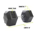 thumbnail image 5 of Mega Fitness Haltère Hexagonal en Caoutchouc 75 lb Poignée Moletée Simple Gym à Domicile, 5 of 5