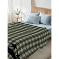 thumbnail image 5 of Sage Green Black Plaid Flat Sheets Only Queen Size, Soft Breathable Bed Top Sheets for Mattress, Vintage Star Buffalo Check Rustic Luxury Bedding Flat Sheets for Home Hotel Bedroom Bed Protection, 5 of 9