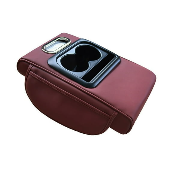 5-in-1 Car Center Console Cover Booster Multifunctional Car Center Console Cushion Pad with Cup Holder & Tissue Box & Side Pockets Arm Rest Cover for Car