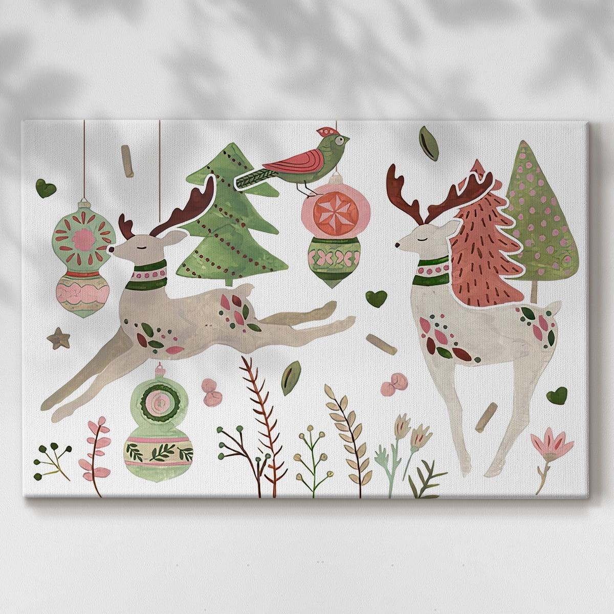 Reindeer Wishes Collection A- Gallery Wrapped Canvas