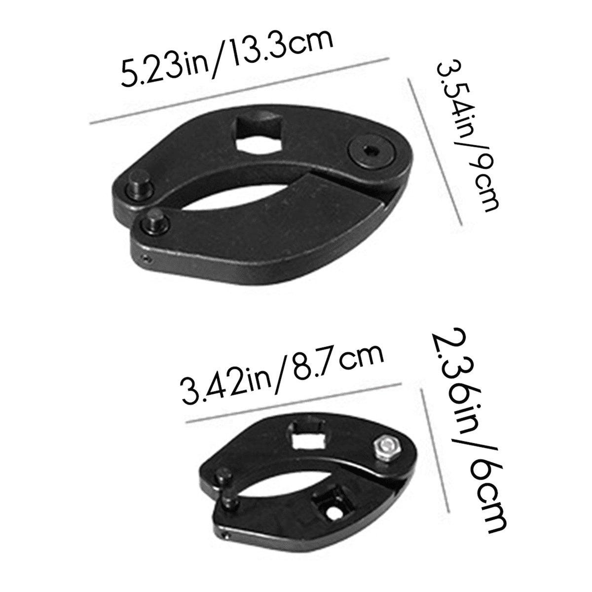 2X Adjustable Gland Nut Wrench 1266 +7463 Spanner Tool Set for Hydraulic Cylinders on Skid Steer Loaders,2 x Adjustable Gland Nut Wrench set,Black