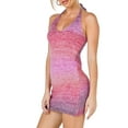 thumbnail image 3 of Qiylii Halter Dress Knitted Sleeveless Bodycon Mini Dress Party Beach Sundresses for Women, 3 of 5