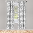 thumbnail image 3 of Ambesonne Geometric Curtains, Intersecting Squares, Pair of 28"x84", Black Pale Grey White, 3 of 5
