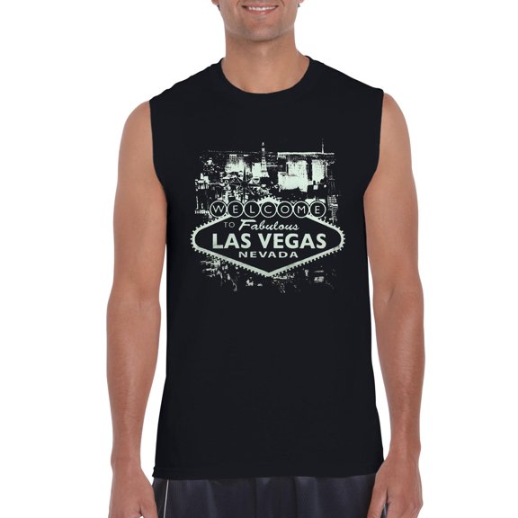 Artix - Men's Graphic T-Shirt Sleeveless - Welcome to Las Vegas Nevada