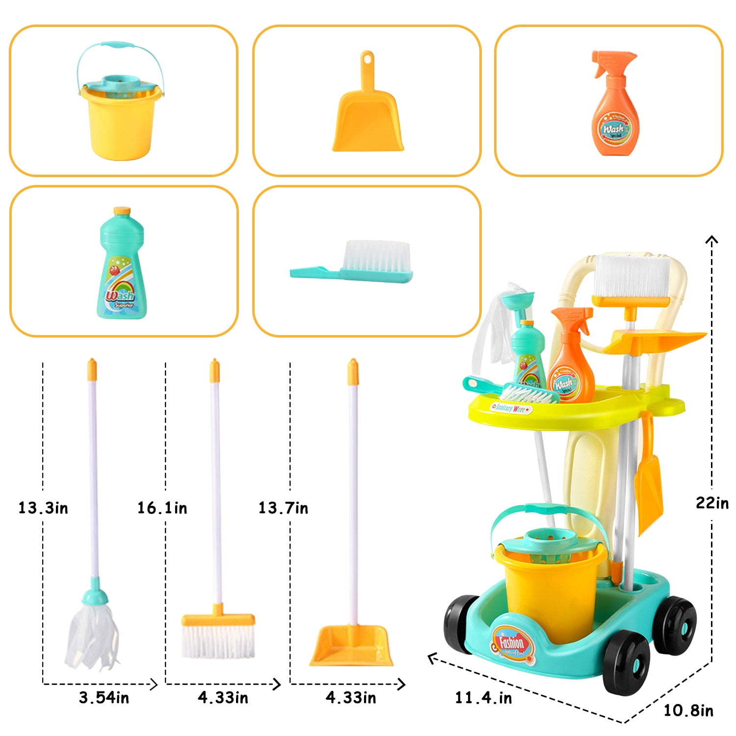  HOMSFOU Toy Mop Cleaning Tool Mop Model Hand Mop Toy Broom and  Mop for Toddlers 1-3 Mop and Broom in Toys Educational Mop Toy Kids Mop  Cleaning Toys Kids Suit Supplies