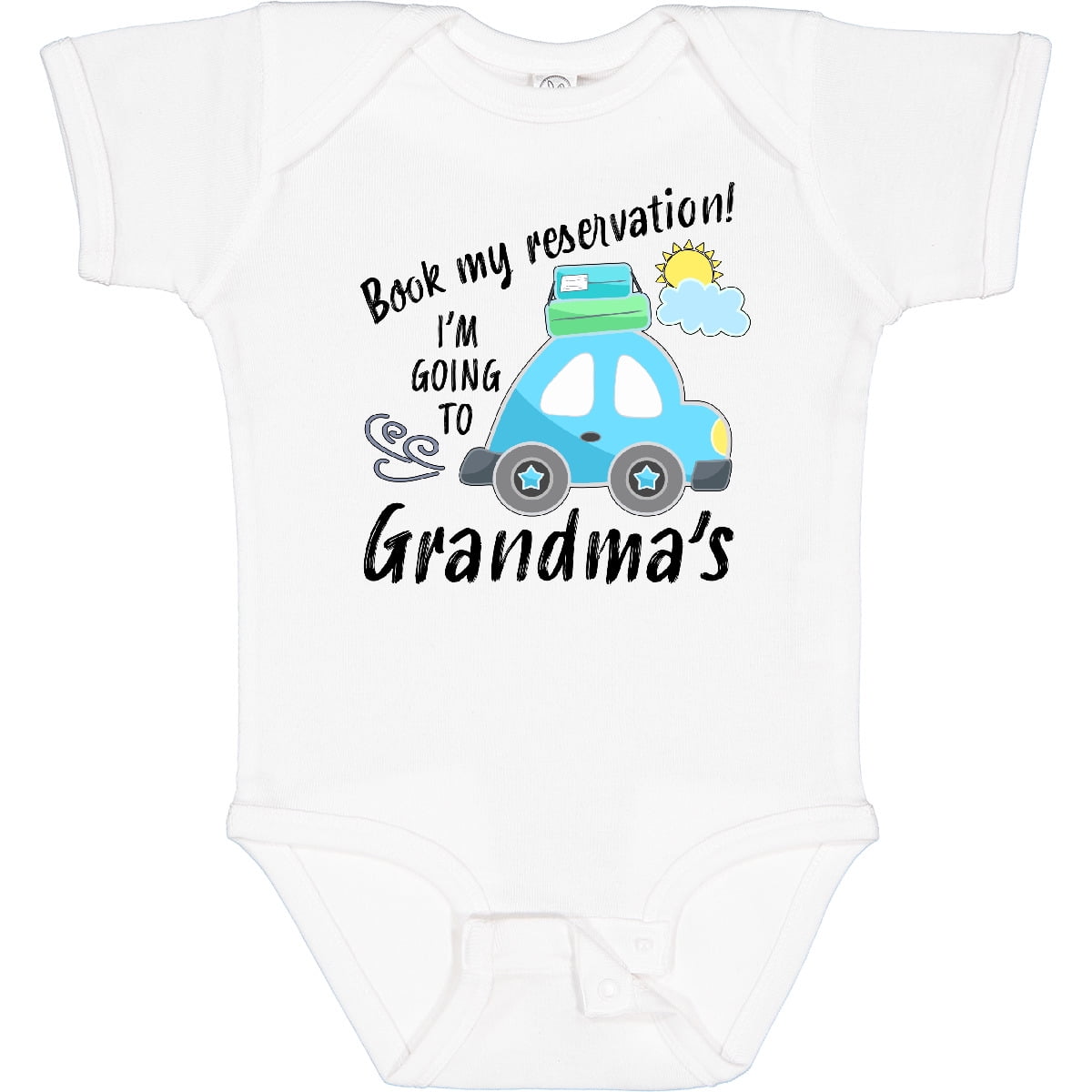 Inktastic Book My Reservation I'm Going to Grandma's Boys or Girls Baby Bodysuit
