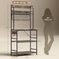 thumbnail image 2 of Grey 5-Tier Baker's Rack with Power Outlet & LED Light - 31.5” Coffee Bar Station for Kitchen or Living Room Storage, 2 of 7