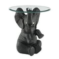 thumbnail image 4 of Linon Ernie Elephant Glass Top Accent Table in Dark Gray Resin, 4 of 7