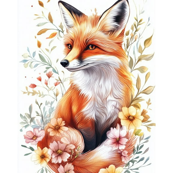 Paint by Numbers for Adults Kids Beginner Flower Fox Tracks DIY Acrylic Painting by Numbers Kits with Brushes Acrylic Pigment Home Decoration Gifts 16 x 20 inch
