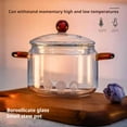 thumbnail image 3 of 2 PCS Double Ear Glass Stew Pot, Heat Resistant Borosilicate Cookware with Lid, Large Capacity Saucepan for Home Kitchen Cooking, 3 of 9