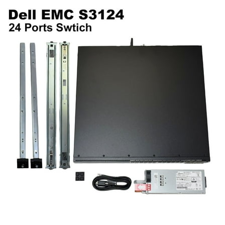Dell EMC Networking S3124 24 GbE RJ45 2x 10GBe Switch with Rail Kit MTX2F