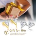 thumbnail image 4 of Fasjewly 925 Sterling Silver Dainty Earrings Studs,Triangle Cubic Zirconia Cute Earrings for Women, 4 of 8
