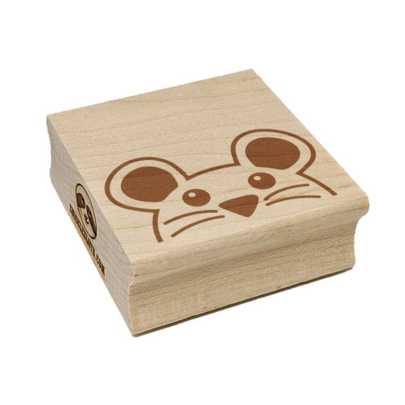 Peeking Mouse Square Rubber Stamp Stamping Scrapbooking Crafting - Medium 1.75in