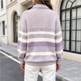 thumbnail image 6 of Quarter Zip Pullover For Women Features Striped Sweatshirt Design With Long Sleeves And Collared Neck For Weekend Layering, 6 of 8