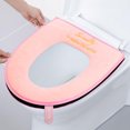 thumbnail image 6 of SLYNSHome Toilet Seat Cover Pads Thicken Soft Plush Warm Toilet Seat Ring Cushion - 14.6x17 inch - Washable Bathroom Toilet Covers Liners Four Seasons Universal (Pink), 6 of 7