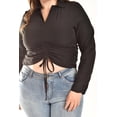 thumbnail image 4 of Blusa con jareta ajustable Roman Fashion /Tallas Extras, 1838 (Negro) negro 42, 4 of 6