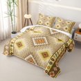 thumbnail image 3 of jejeloiu Rustic Tribal Twin Quilt Set,Vintage Print Twin Coverlet Set For Boys,Beige Yellow,2-Piece, 3 of 7