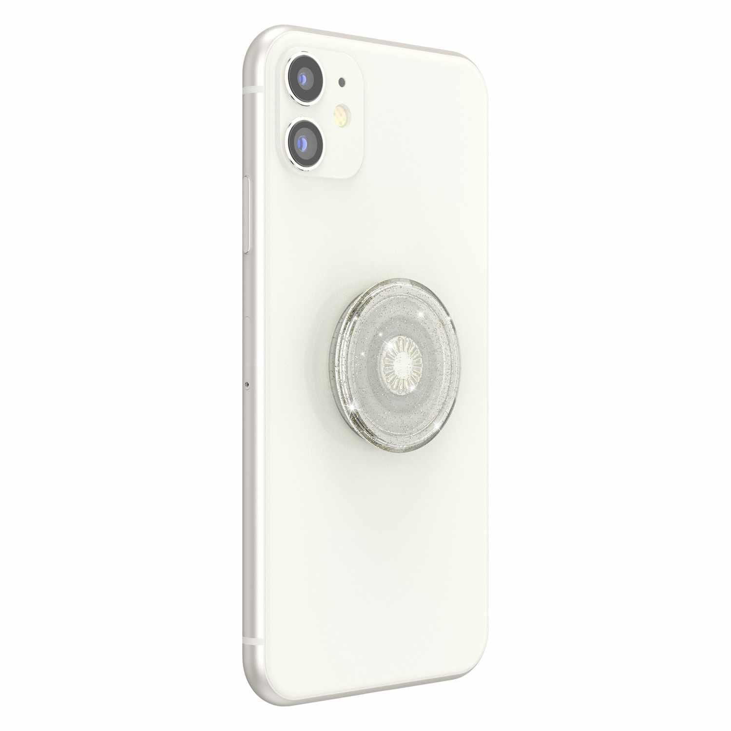 Popsockets PopGrip Clear Glitter Silver Phone Grip & Stand