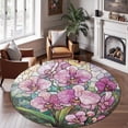 thumbnail image 2 of Circle Area Rug, Orchid Washable Non-Slip Floor Carpet, Soft Rug for Living Room Bedroom Decor 31 Inch, 2 of 6