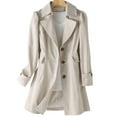 thumbnail image 1 of Manteau Trench d'Automne Mode Toucher Doux à Revers Manches Bouffantes Pardessus pour Femmes Formel Quotidien Fête Bal, 1 of 2