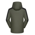 thumbnail image 3 of USNSM (XL-5XL) Men's Fleece Lined Solid Patchwork Zipper Cold-Weather Outdoor Windbreaker Hooded Hiking Jacket Outwear Winter Warm Coat Jacket Green XXXXL, 3 of 3