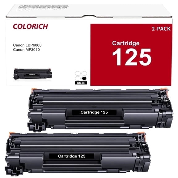 Colorich 125 CRG-125 MF3010 Toner Cartridge Compatible for Canon 125 High Yield ImageCLASS MF3010 LBP6000 Printer(Black, 2-Pack, 3484B001)