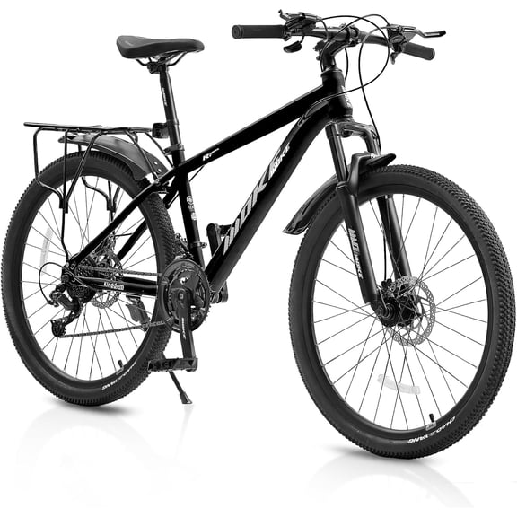Mountain Bike for Kids, Cuoote 24" Kids Bike for Boys and Girls, Bicycles with Dual Disc Brakes, 21-Speed Drivetrain, Rear Rack