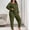 Army Green, variant on Dianli Gifts PJs Loungewear Plus Size Solid Color Long Sleeve Top And Pants Pajama Set Relaxed Fit Breathable Homewear Soft Comfortable Nightwear PJs Loungewear