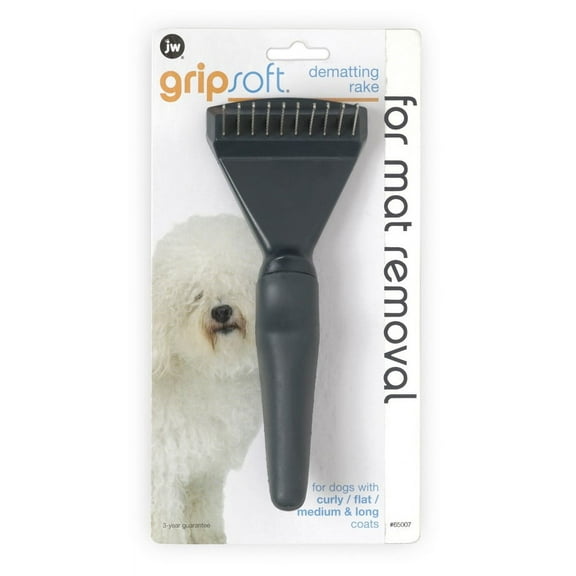 Petmate JW Pet Gripsoft Dematting Rake Dog Brush