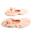 thumbnail image 4 of Bailarinas con tiras y sin cordones, suela blanda dividida, elásticas, para bailar en los cuatro lados, para niños, color rosa claro 25, 4 of 15