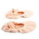 thumbnail image 4 of Bailarinas con tiras y sin cordones, suela blanda dividida, elásticas, para bailar en los cuatro lados, para niños, color rosa claro 24, 4 of 14