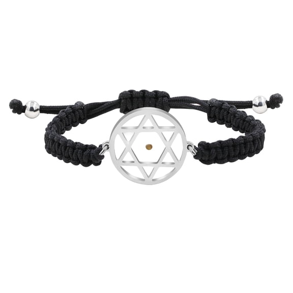 Uloveido Black Handmade Braided Rope Bracelets with Hexagram-Shape Mustard Seed Charm Unisex Encourage Bracelet (Black)