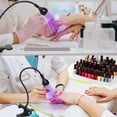 thumbnail image 2 of mlogiroa Luz UV para uñas de gel, lámpara de uñas de gel de 3 W, mini luz LED para esmalte de uñas con cuello de cisne, luz UV de abrazadera portátil con lámpara de carga USB para salón de uñas, 2 of 5