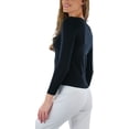 thumbnail image 5 of ToBeInStyle Women's Long Sleeve Button Up Ribbed Crew Neck Cardigan Sweater, 5 of 6