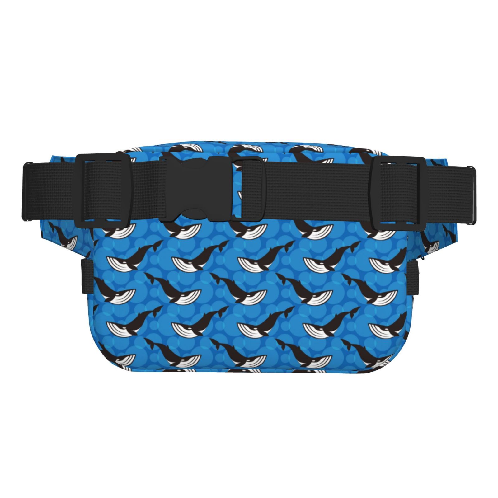 Picia Whale And Sea Print Square Double-Layer Waist Bag Mini Adjustable Waist Belt Bag Exercise Running Travel Hiking