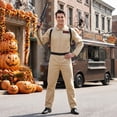 thumbnail image 7 of Alaiyaky Ghost Hunter Costume for Adult, Jumpsuit and Inflatable Backpack, Beige, Perfect for Halloween, Groups, and 80s Theme Fancy Dress Events Proton Pack, 7 of 7