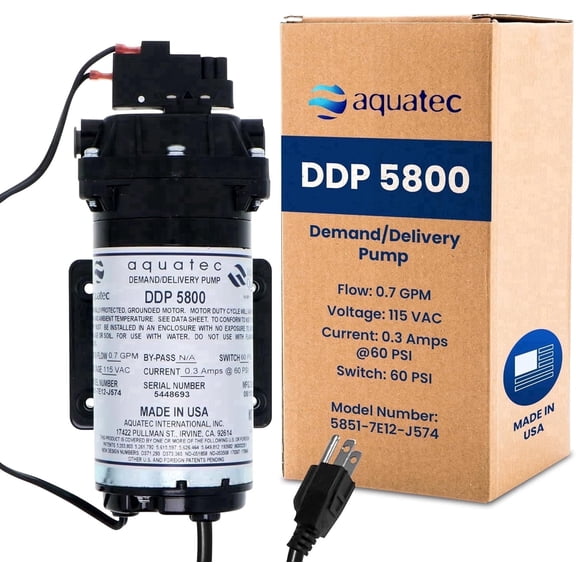 Aquatec DDP 5800 RO Pump Demand Delivery , 0.7 GPM, 3/8 QC, 120V, Made in USA