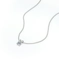 thumbnail image 2 of 0.58 Carat Princess Cut Diamond - Simple Pendant Necklace - 18K White Gold Plating Over Silver, 2 of 5