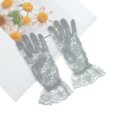 thumbnail image 5 of Unique Bargains 1 Pair Sunblock Mittens Floral Thin Sun Block Driving Gloves for Women Gray, 5 of 5