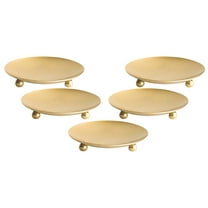 GOOHOCHY 5 Pcs Pillar Candle Plates Iron Holder Decorative