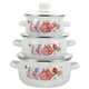 thumbnail image 2 of WORGEOUS 3 ollas para sopa de cocina, ollas para estofado domésticas, ollas esmaltadas para cocinar, ollas de cocina con doble asa, patrón aleatorio, 2 of 7