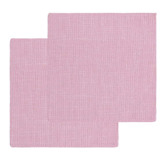 Pink Burlap Texture Kitchen Dish Towels for Drying Dishes Set of 2, Farmhouse Vintage Pink Waffle Weave Microfiber Hand Tea Bathroom Towels Quick Dry & Absorbent Towel 12x12